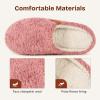 EverFoams Women’s Fuzzy Slip-on Slippers Soft Comfy Memory Foam Indoor House Shoes(Dusky Pink)