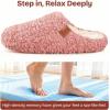 EverFoams Women’s Fuzzy Slip-on Slippers Soft Comfy Memory Foam Indoor House Shoes(Dusky Pink)