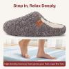 EverFoams Women’s Fuzzy Slip-on Slippers Soft Comfy Memory Foam Indoor House Shoes(Grey)