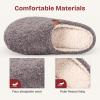 EverFoams Women’s Fuzzy Slip-on Slippers Soft Comfy Memory Foam Indoor House Shoes(Grey)