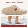 EverFoams Women’s Fuzzy Slip-on Slippers Soft Comfy Memory Foam Indoor House Shoes(Khaki)