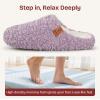 EverFoams Women’s Fuzzy Slip-on Slippers Soft Comfy Memory Foam Indoor House Shoes(Purple)