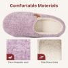 EverFoams Women’s Fuzzy Slip-on Slippers Soft Comfy Memory Foam Indoor House Shoes(Purple)