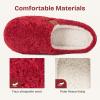 EverFoams Women’s Fuzzy Slip-on Slippers Soft Comfy Memory Foam Indoor House Shoes(Wine Red)