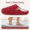 EverFoams Women’s Fuzzy Slip-on Slippers Soft Comfy Memory Foam Indoor House Shoes(Wine Red)