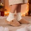 EverFoams Women’s Fuzzy Slip-on Slippers Warm Cozy Soft Lightweight Memory Foam Indoor House Shoes(Sand)