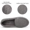 EverFoams Women’s Lightweight Indoor Outdoor Memory Foam House Shoes, Comfy Breathable Waffle Knitted Moccasins Loafer Slippers Grey, 7 US