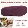 EverFoams Women’s Microsuede Cozy Memory Foam Winter Slippers with Fuzzy Faux Fur Collar and Indoor Outdoor Rubber Sole(Purple)