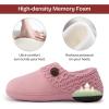 EverFoams Women’s Microsuede Slippers Warm Comfy Memory Foam Indoor House Shoes with Knit Collar(Pink)