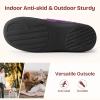 EverFoams Women’s Microsuede Slippers Warm Comfy Memory Foam Indoor House Shoes with Knit Collar(Purple)