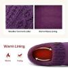 EverFoams Women’s Microsuede Slippers Warm Comfy Memory Foam Indoor House Shoes with Knit Collar(Purple)