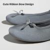 EverFoams Women’s Satin Memory Foam Ballerina Slippers Cute House Shoes with Indoor Rubber Sole(Grey)