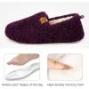 EverFoams Women’s Soft Curly Full Slippers Memory Foam Lightweight House Shoes Cozy Loafer with Polar Fleece Lining(Dark Aubergine)