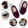 EverFoams Women’s Soft Curly Full Slippers Memory Foam Lightweight House Shoes Cozy Loafer with Polar Fleece Lining(Dark Aubergine)