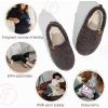 EverFoams Women’s Soft Curly Full Slippers Memory Foam Lightweight House Shoes Cozy Loafer with Polar Fleece Lining(Dark Grey)