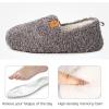 EverFoams Women’s Soft Curly Full Slippers Memory Foam Lightweight House Shoes Cozy Loafer with Polar Fleece Lining(Grey)