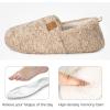 EverFoams Women’s Soft Curly Full Slippers Memory Foam Lightweight House Shoes Cozy Loafer with Polar Fleece Lining(Khaki)