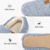EverFoams Women’s Soft Curly Full Slippers Memory Foam Lightweight House Shoes Cozy Loafer with Polar Fleece Lining(Light Blue)