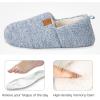 EverFoams Women’s Soft Curly Full Slippers Memory Foam Lightweight House Shoes Cozy Loafer with Polar Fleece Lining(Light Blue)