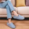 EverFoams Women’s Soft Curly Full Slippers Memory Foam Lightweight House Shoes Cozy Loafer with Polar Fleece Lining(Light Blue)