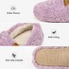 EverFoams Women’s Soft Curly Full Slippers Memory Foam Lightweight House Shoes Cozy Loafer with Polar Fleece Lining(Purple)