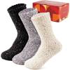 EverFoams Cozy Chenille Socks 3-Pair Set,Timeless Mix,Free Size