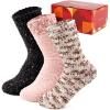 EverFoams Cozy Chenille Socks 3-Pair Set(Zen Black Cream)