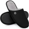 EverFoams Men’s Cotton Knit Slippers Lightweight Memory Foam Indoor House Shoes with Anti-Skid Sole(Spaceblack)