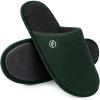 EverFoams Men’s Cotton Knit Slippers Lightweight Memory Foam Indoor House Shoes with Anti-Skid Sole(Viridian Green)