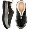 EverFoams Men’s Moccasin Slippers Memory Foam Indoor/Outdoor Warm Suede House Shoes with Fuzzy Sherpa Lining(Black)