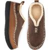 EverFoams Men’s Moccasin Slippers Memory Foam Indoor/Outdoor Warm Suede House Shoes with Fuzzy Sherpa Lining(Coffee)