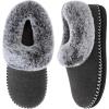 EverFoams Women’s Bootie Slippers Warm Soft Comfy Memory Foam Non-slip Indoor House Shoes with Fluffy Collar(Grey)