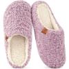 EverFoams Women’s Fuzzy Slip-on Slippers Soft Comfy Memory Foam Indoor House Shoes(Purple)