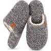 EverFoams Women’s Fuzzy Slip-on Slippers Warm Cozy Soft Lightweight Memory Foam Indoor House Shoes(Oxford Gray)