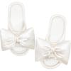 EverFoams Women’s Satin Open-Toe Bow Slippers Memory Foam Indoor Bedroom House Shoes