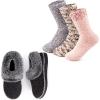 EverFoams Women’s Winer Slipper Socks Set – Women’s Bootie Slippers (Size 10, Dark Gray) – Cozy Chenille Socks 3-Pair Set (Free Size, Misty Pastels)