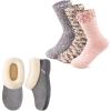 EverFoams Women’s Winer Slipper Socks Set – Women’s Microsuede Slippers (Size 9-10, Gray) – Cozy Chenille Socks 3-Pair Set (Free Size, Misty Pastels)