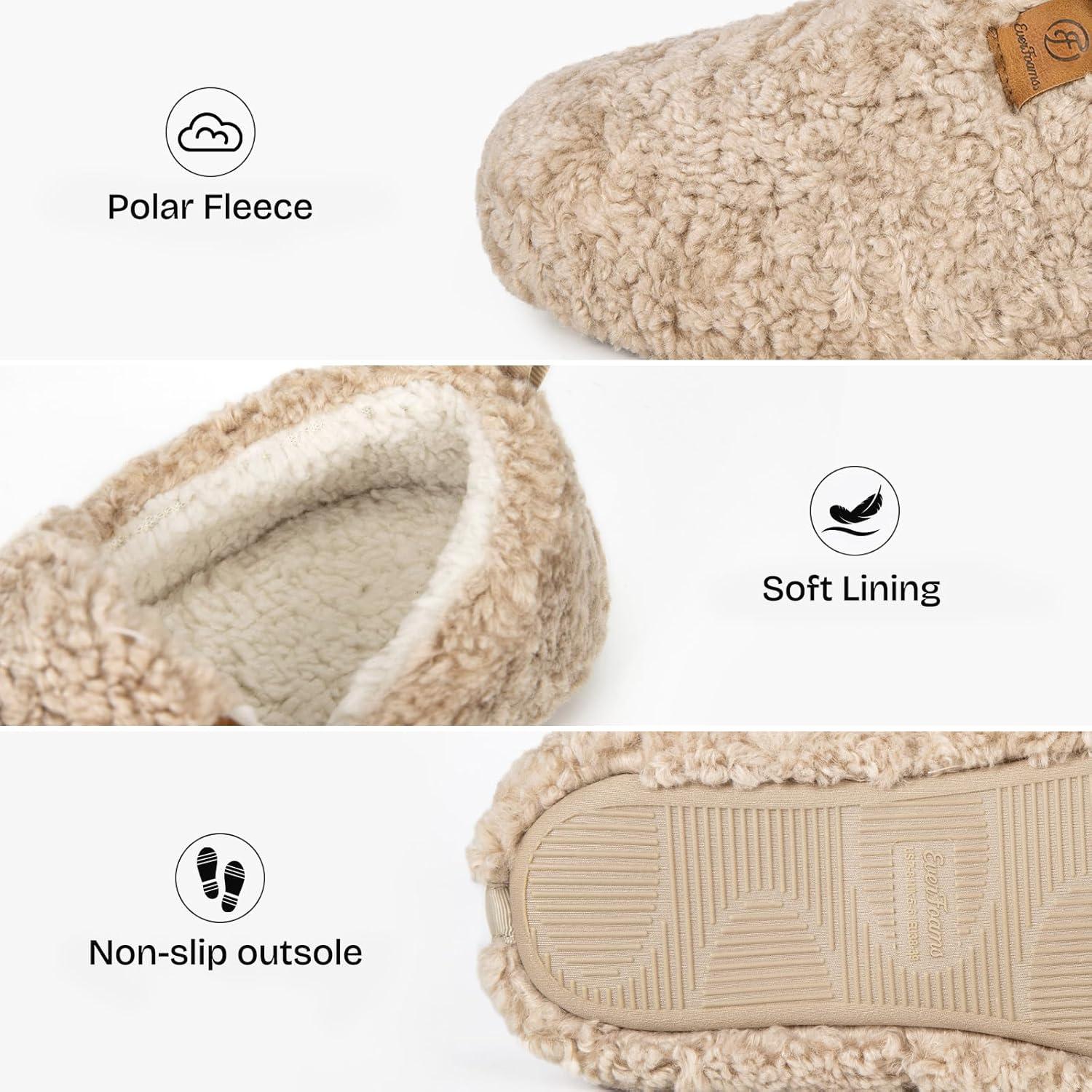 imageEverFoams Warm Womens Slippers Socks Set Soft Full Cozy Loafer Slippers Size 85 Khaki Cozy Chenille Socks 3Pair Set Free Size Timeless Mix