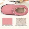 EverFoams Women’s Bootie Slippers Non-slip Comfy Winter Indoor House Shoes with Knitted Collar(Tender Pink)