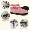 EverFoams Women’s Bootie Slippers Non-slip Comfy Winter Indoor House Shoes with Knitted Collar(Tender Pink)