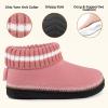 EverFoams Women’s Bootie Slippers Non-slip Comfy Winter Indoor House Shoes with Knitted Collar(Tender Pink)