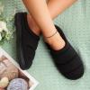 EverFoams Women’s Cozy Waffle Slippers Soft Quilted Memory Foam Indoor House Shoes(Dark Black)