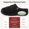 EverFoams Women’s Cozy Waffle Slippers Soft Quilted Memory Foam Indoor House Shoes(Dark Black)
