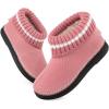 EverFoams Women’s Bootie Slippers Non-slip Comfy Winter Indoor House Shoes with Knitted Collar(Tender Pink)