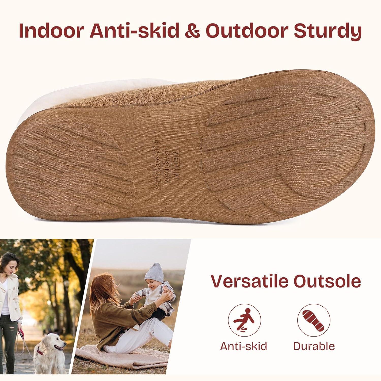 imageEverFoams Womens Winer Slipper Socks Set Womens Microsuede Slippers Size 910 Tan Cozy Chenille Socks 3Pair Set Free Size Cute Girly