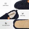 EverFoams Women’s Soft Curly Full Slippers Memory Foam Lightweight House Shoes Cozy Loafer with Polar Fleece Lining(Dark Navy)