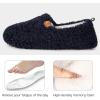 EverFoams Women’s Soft Curly Full Slippers Memory Foam Lightweight House Shoes Cozy Loafer with Polar Fleece Lining(Dark Navy)