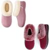 EverFoams Women’s Set of 2 Pairs – Women’s Bootie Slippers (Size 10, Burgundy) – Microsuede Cozy Memory Foam Slippers (Size 10, Baby Pink)