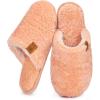 EverFoams Women’s Fuzzy Slip-on Slippers Warm Cozy Soft Lightweight Memory Foam Indoor House Shoes(Peach)