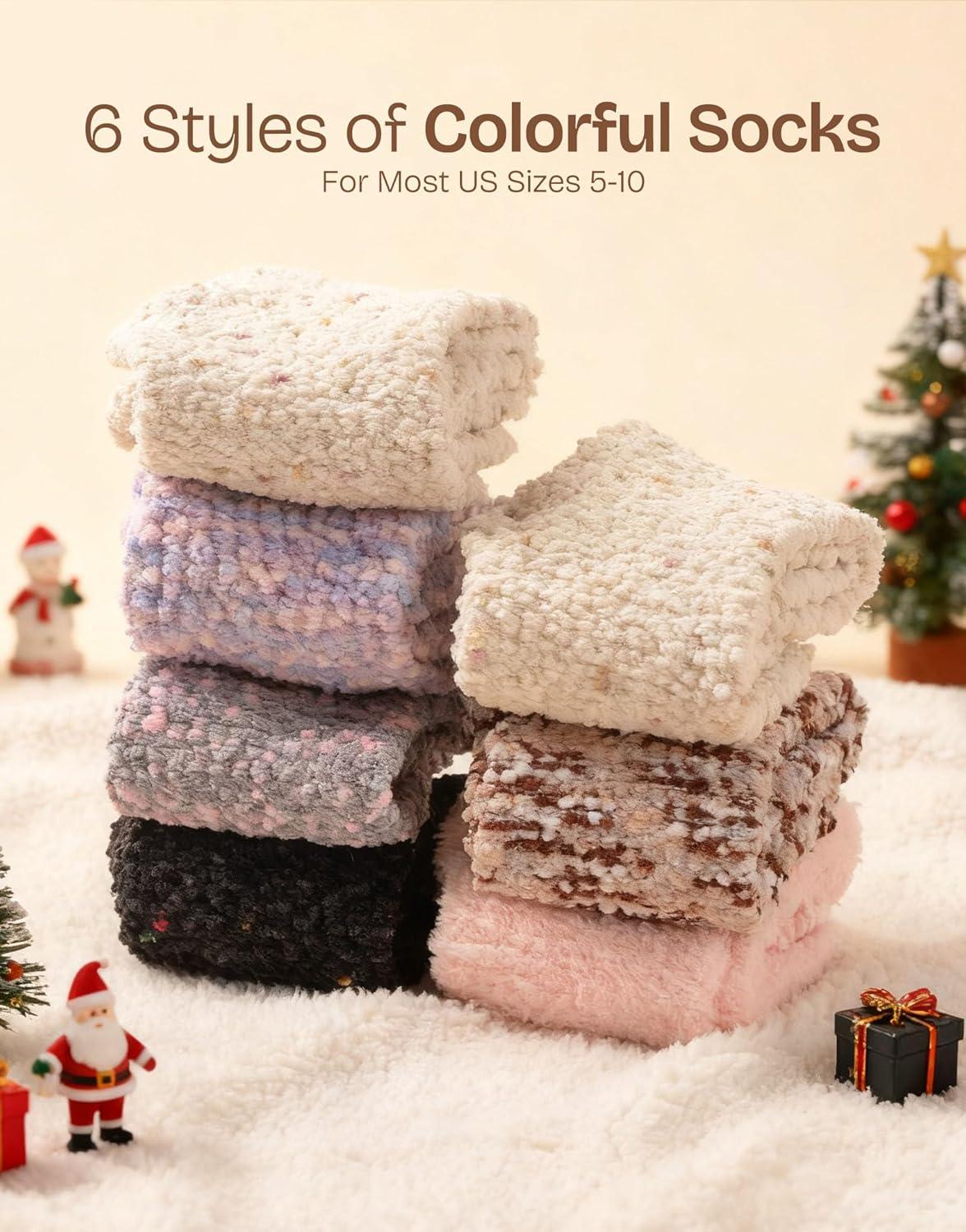 imageEverFoams Warm Womens Slippers Socks Set Soft Full Cozy Loafer Slippers Size 78 Black Cozy Chenille Socks 3Pair Set Free Size Cute Girly